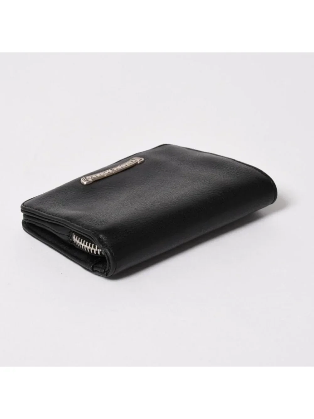 Chrome Hearts Wallet Joey Bifold Dagger Zip Scroll Label Black
